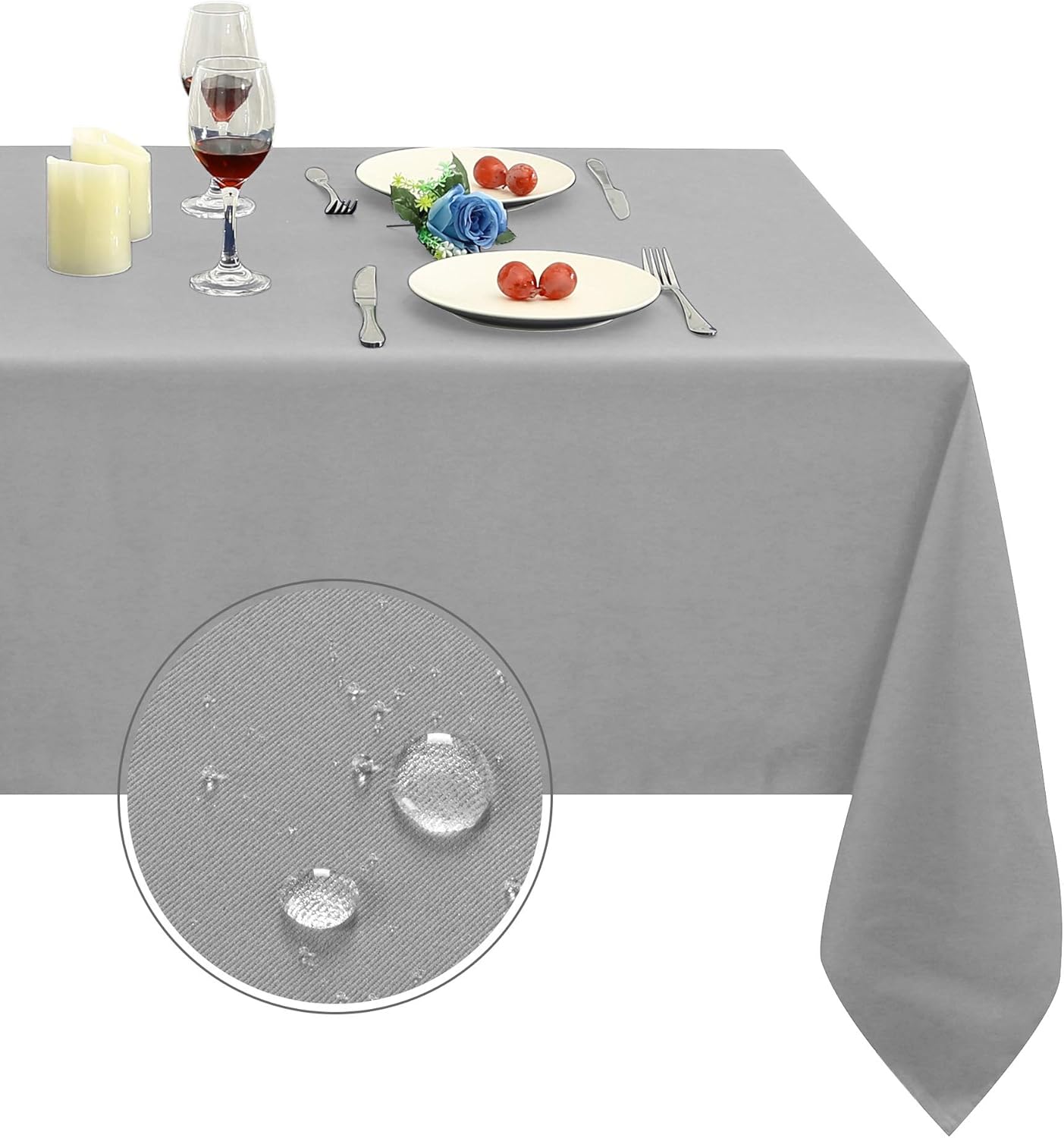 210GSM 60 102 Inch) Obstal Rectangle Table Cloth - Heavy Duty Water Resistance Microfiber Tablecloth, Decorative Fabric