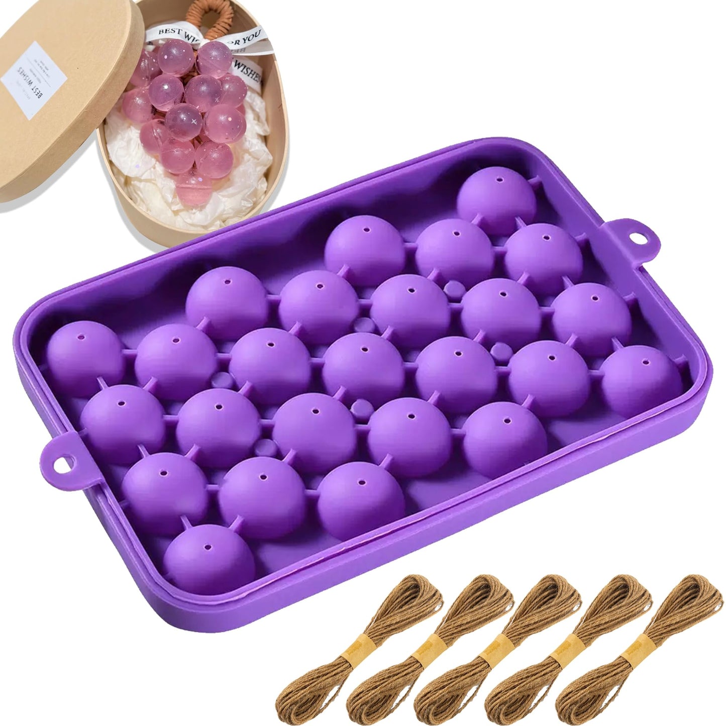 Silicone DIY Soap Making Kit Grape Soaps Molds Exquisite Mold for Handmade Soap Making Gift (Without Soaps)