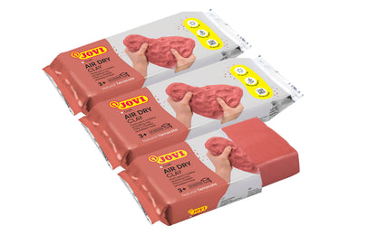Jovi - Air Dry Clay, Set of 3 Units, 1.1lb Each, Total of 3.3 lb, No Oven Needed, Terracotta Color, Pottery Clay for Arts and Crafts Projects