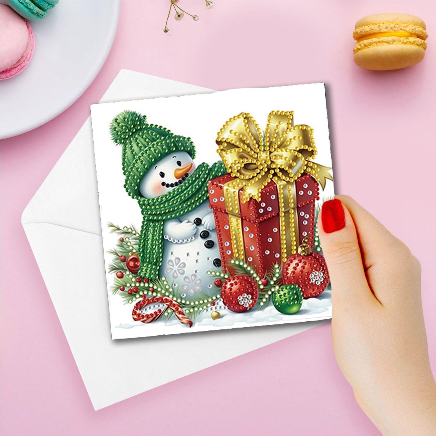 ARTopet 12Pcs DIY Greeting Card Diamond Art Painting Creative Design Foldable Thank You Cards Blessing Gift Folding Greeting Card Set for Birthday Christmas Crafts Gift