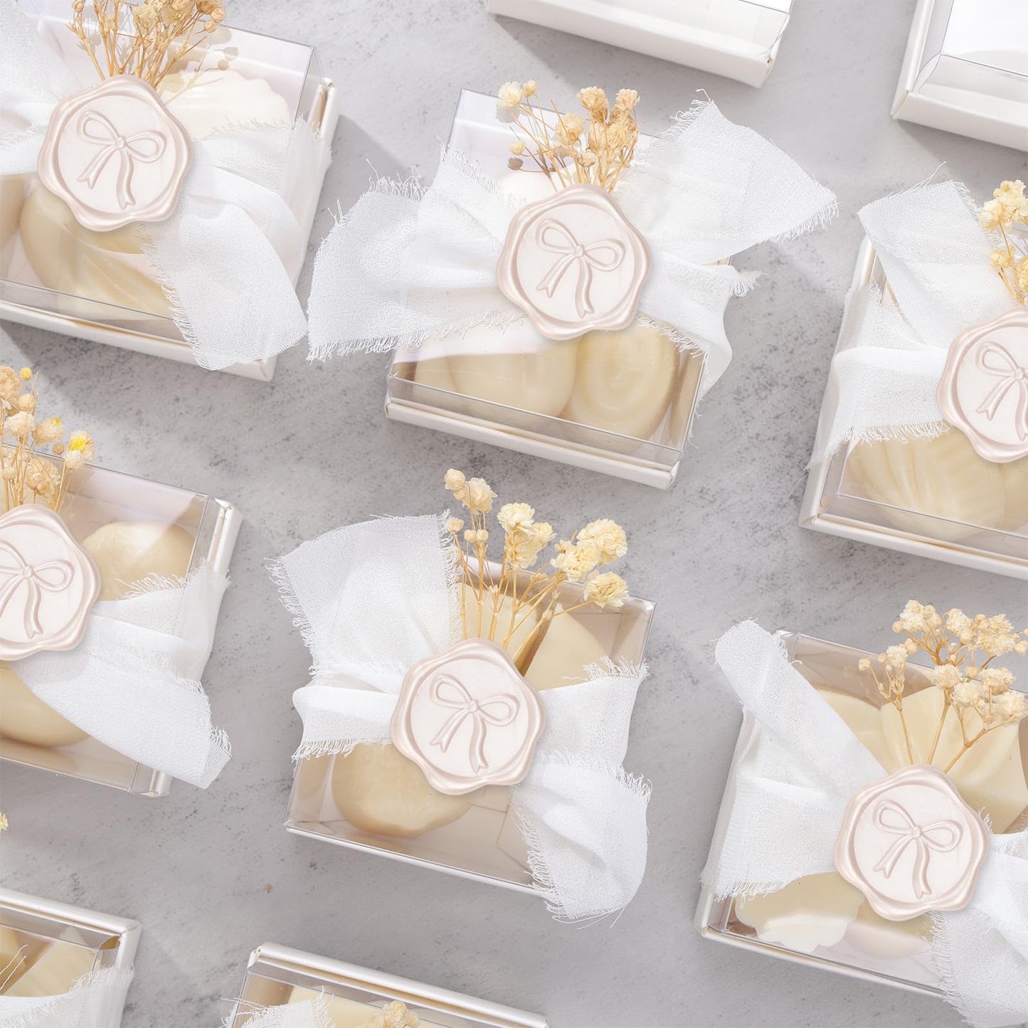 UNIQOOO 3D Bow Wax Seal Stickers - 50 Pcs Elegant Self-Adhesive Champagne Seals, for Wedding Invitations, Gift Wrapping Decals,Envelopes, Christmas & Party Decor, Greeting Cards