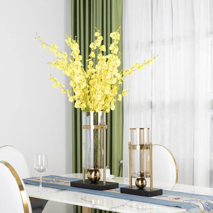 Crystal Centerpiece Classic Candlesticks Candle Holder Luxurious Candlestick Holder Exquisite Candlelight Dinner Ornaments for Indoor House Decor Coffee Table Centerpeices Wedding-A H44xl26cm