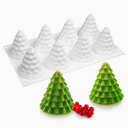 Christmas Tree Silicone Molds, Tree-Shaped Christmas Silicone Molds for Making Mousse Cakes, Chocolate Bars, Desserts and Handmade Soap