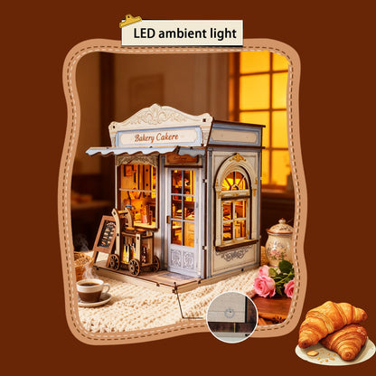 Qvtekn Book Nook Kits for Adults - DIY Miniature Bakery & Patisserie Dollhouse |Cozy 3D Wooden Puzzle, a Thoughtful Gift for Easter,St. Patrick’s Day, Holidays, Family, Friends, Girlfriend&Classmates