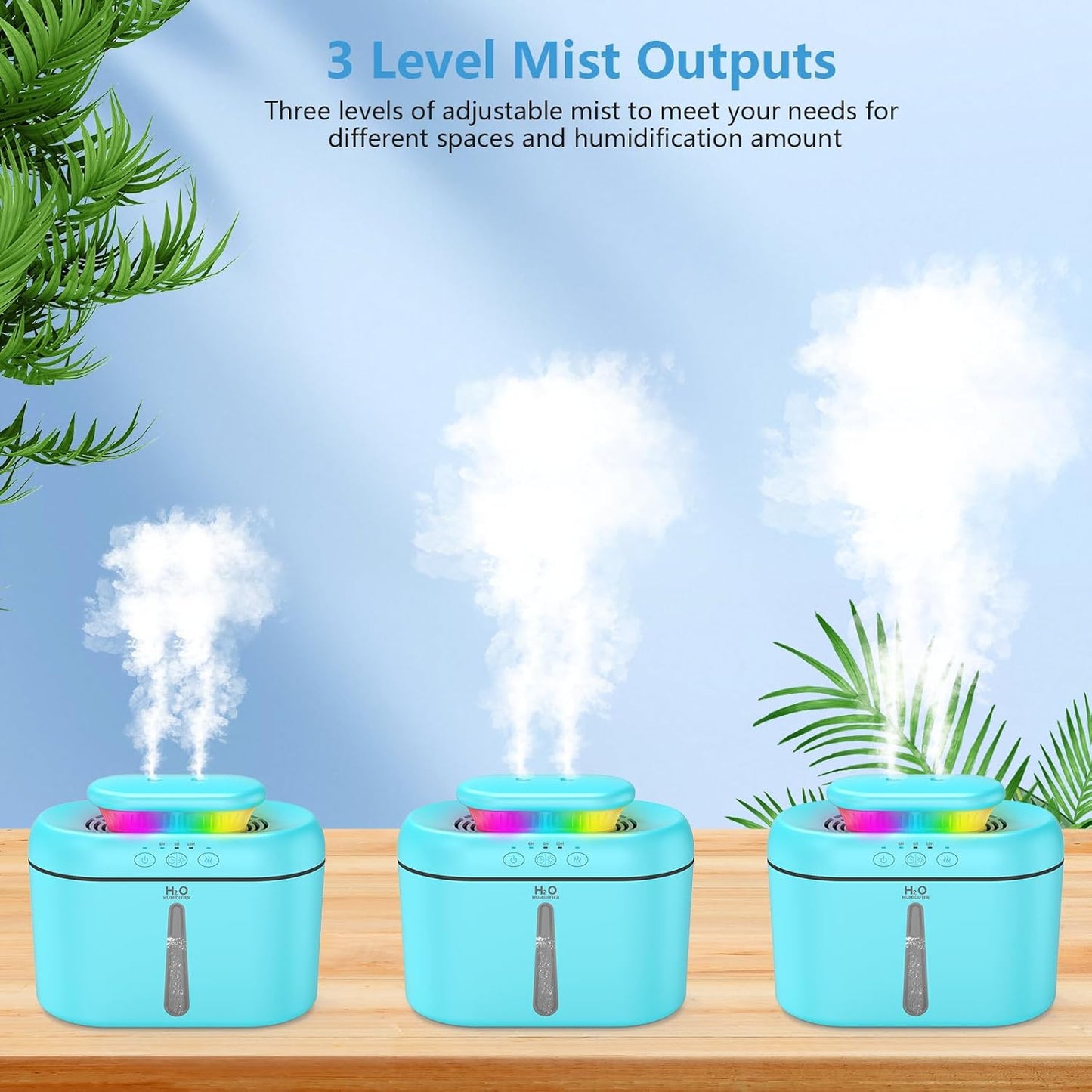 2.5L 16 SZO Humidifiers for Bedroom, Capacity, Auto Shut-Off, Easy to Fill & Clean, dB Quiet Ultrasonic Humidifier