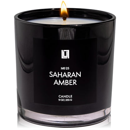Lulu Candles | Sahara Amber Scented Soy Candle | Warm Amber & Vanilla Fragrance | Luxury Jar Candle | Highly Scented Long Lasting Candle | Home Fragrance Gift (9 Oz.)