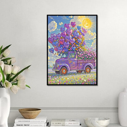 Focart Diamond Painting Kits for Adults Beginners, Full Drill Round Diamond Art, Flower Float Pattern 5D DIY Paint by Numbers Gem Art for Home Wall Decor, Ideal Gift for Women Mom Grandma