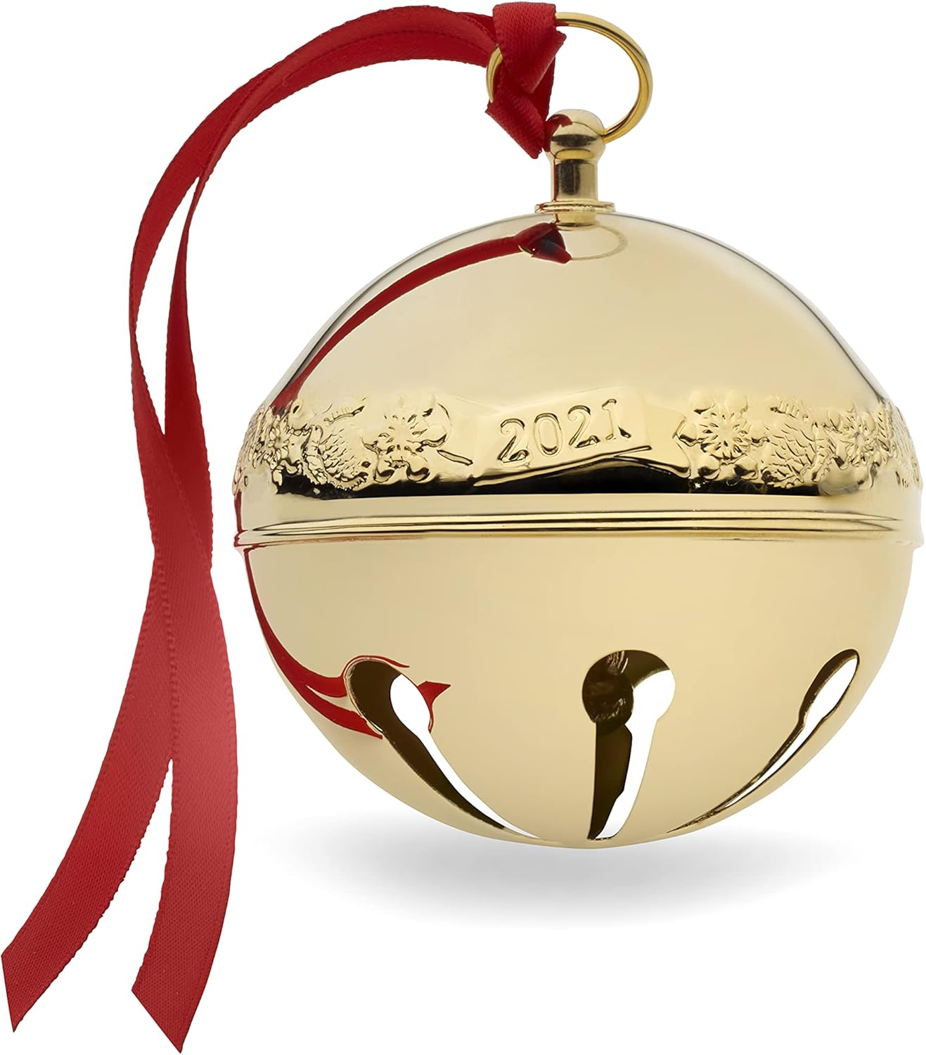 Wallace 32nd Edition 2021 Gold Plated Christmas Sleigh Bell Ornament, Gold