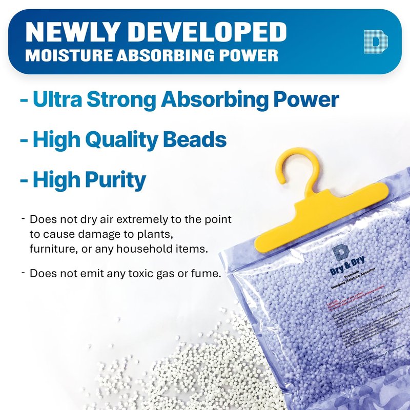 Dry & Dry 10 Pack[7 OZ] Premium Moisture Absorbers Dehumidifiers for Basement Dehumdifiers for Bedroom Small Dehumidifiers - Moisture Absorber