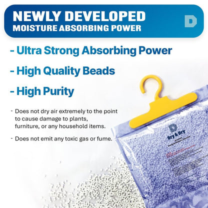 Dry & Dry 10 Pack[7 OZ] Premium Moisture Absorbers Dehumidifiers for Basement Dehumdifiers for Bedroom Small Dehumidifiers - Moisture Absorber