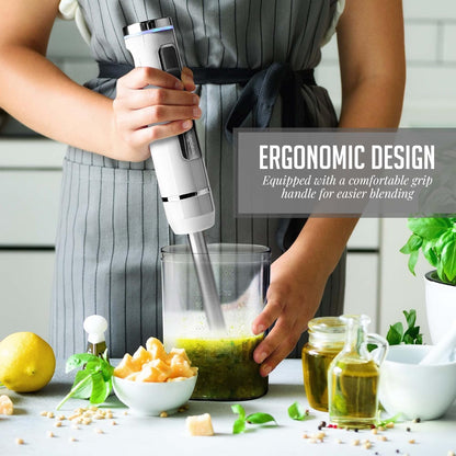 OVENTE Immersion Hand Blender, 300W Electric Handheld Portable Stick Mixer with 2 Mixing Speed and Stainless Steel Blades for Effortless Blending Smoothies, Shakes, Puree or Baby Food, Red HS560R