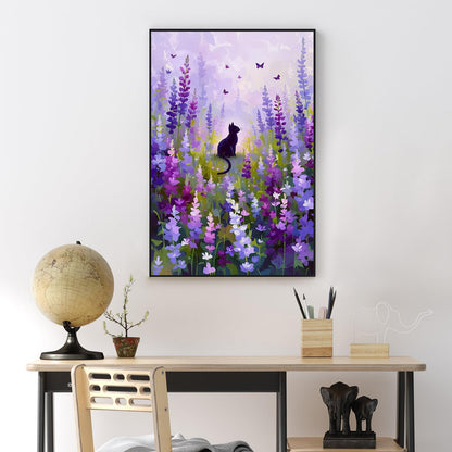 Yezavesu Framed Paint by Numbers Kit for Adults Beginner & Kids Ages 8-12, Flowers Paint by Numbers with Frame, DIY Number Painting for Adults Cat for Home Wall Decor Gift 8x12 inch