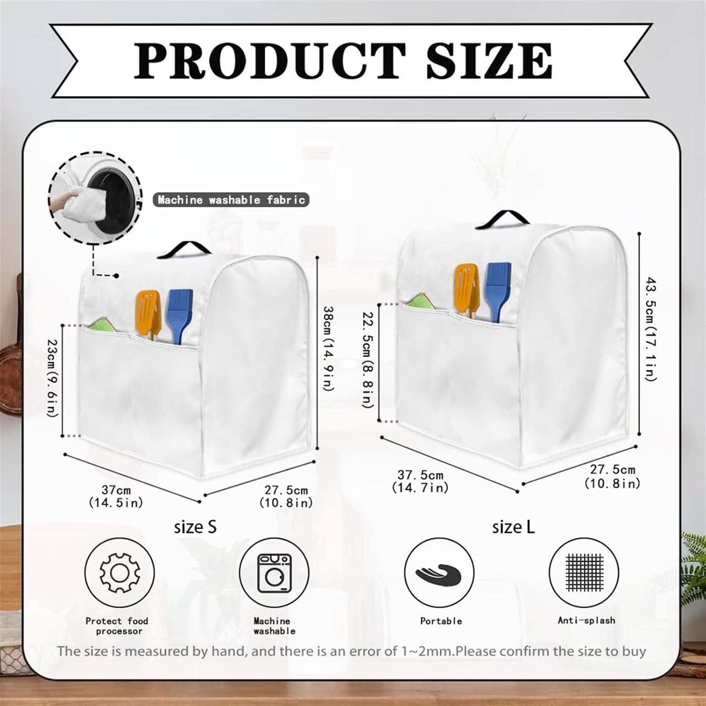 Stand Mixer Cover Compatible with Kitchen Aid, Cute Sunflower Dustproof Covers with Accessories Pockets for Mixers