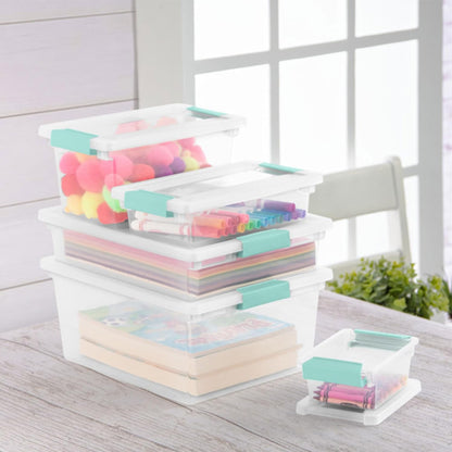 Sterilite 30-Pack Clip Box | Stackable Clear Plastic Bins with Latching Lids for Arts & Crafts Storage