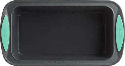 Trudeau Structure Loaf Pan, Silicone Bakeware 8.5" x 4.5", Mint/Black