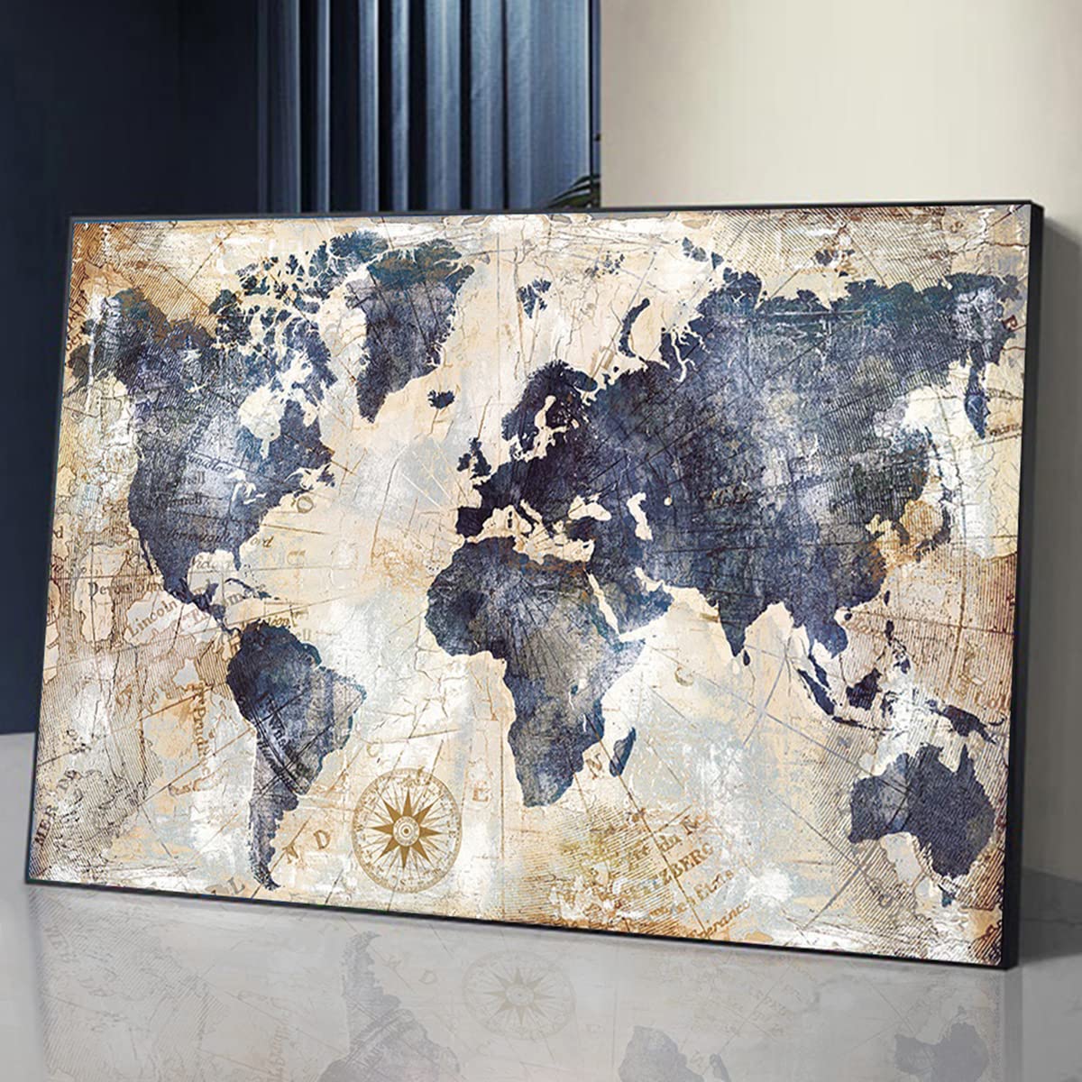 Instarry DIY 5D Diamond Painting Kits for Adults Full Drill World Map Mosaic Crystal Embroidery Wall Decorations for Living Room Art Kit 23.6x15.7 inch