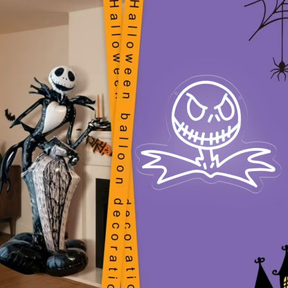 DAOXUZO Jack Skellington Neon Sign, Dimmable Light Up Skeleton Hanging USB Powered for Wall Decor, Living Room, Bedroom, Game Room Decor, Birthday Halloween & Christmas Gifts 15.1 * 12.2 inch