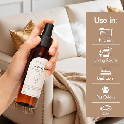 2 4.06 oz Eucalyptus Fragrance Room Spray, Long Lasting Air Fresheners for Home, Room Air Freshener & Odor Eliminator