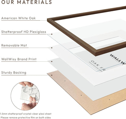 5x7 5 7 4x6(Openning 3.5x5.5), 7x5 5x7 Set 3) Picture Frame, Solid Oak Wood x Photo Frame with Mat to Size is Picture