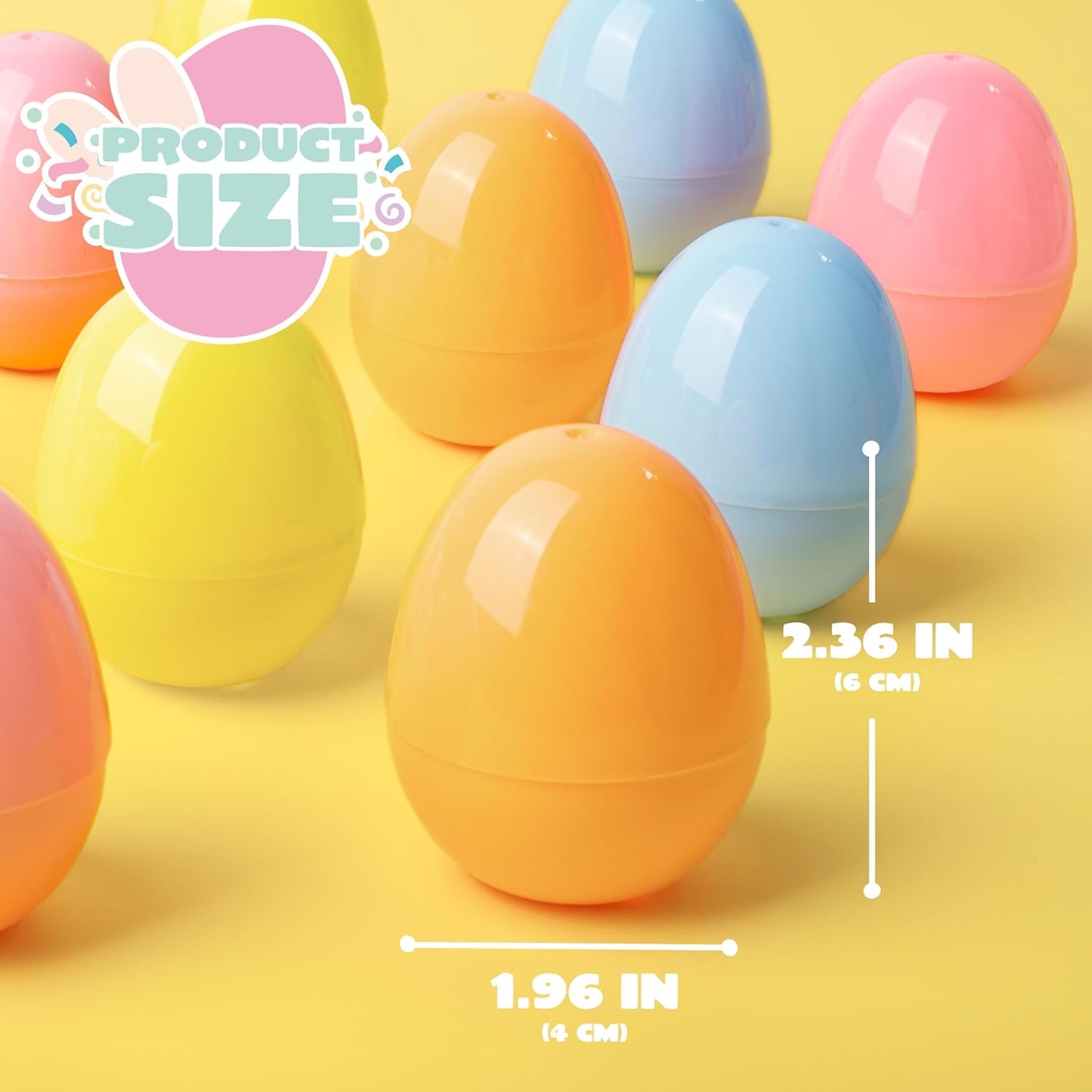 25PCS 2.3" JOYIN Pastel Easter Eggs, Empty Plastic Eggs, Colorful Plastic Eggshell Bulks for Easter Hunt, Filling