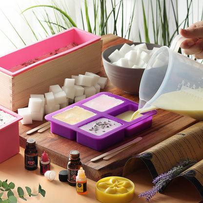 CraftZee Large 𝗣𝗥𝗘𝗠𝗜𝗨𝗠 Deluxe Soap Making Kit - All-in-One Soap Making Supplies with Soap Base, Soap Cutter Box, Silicone Loaf Molds, Fragrances & More - Homemade Melt & Pour DIY Craft Kits