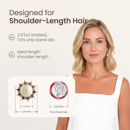 AIMIKE Round Brush for Blow Out, Medium Round Hair Brush Nano Thermal Ceramic & Ionic Tech, for Blow Drying & Styling, Curling and Shine - 2.9 inch Barrel w/Boar Bristles