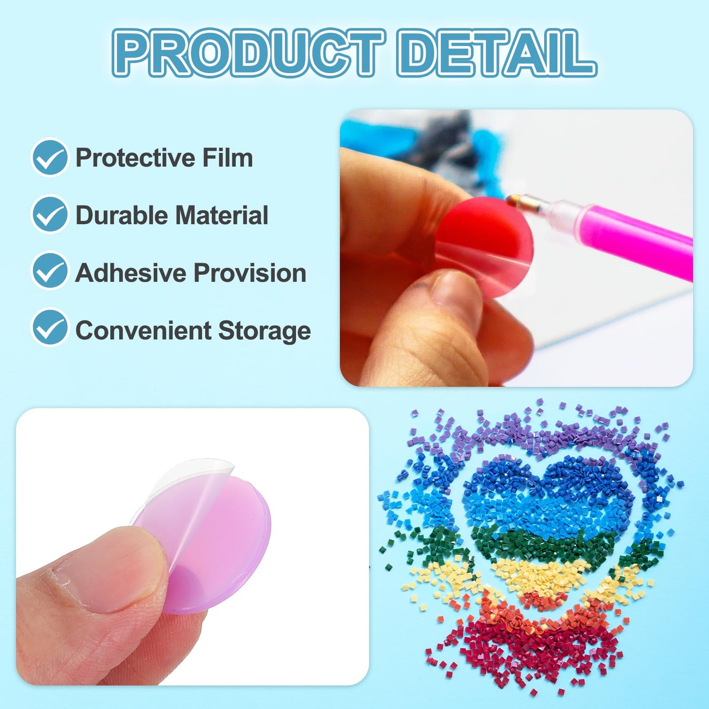 PATIKIL 15PCS Diamond Art Painting Glue Clay Wax 5D DIY Diamond Art Refills Glue with Storage Box for Embroidery Mud Supplies Accessories Painting Tool (23mm/0.9", Blue)
