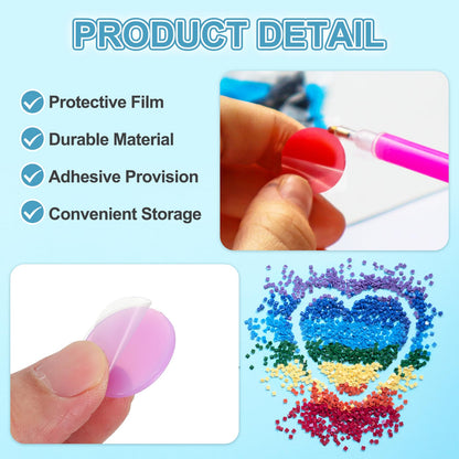 PATIKIL 15PCS Diamond Art Painting Glue Clay Wax 5D DIY Diamond Art Refills Glue with Storage Box for Diamond Art Embroidery Mud Supplies Accessories Painting Tool (23mm/0.9", Purple)