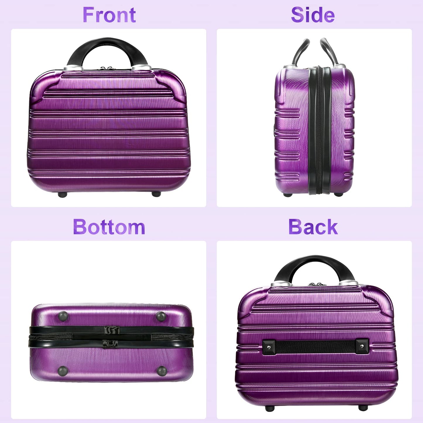 14-Inch Makeup Train Case Hardshell PC+ABS Travel Cosmetic Organizer, Makeup Storage Box for Toiletry Durable Portable Gifts for Women.