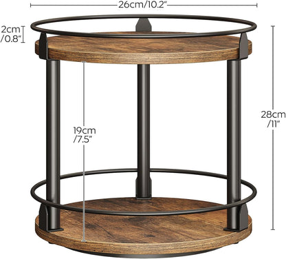 2 Countertop SR22BR YATINEY Lazy Susan Organizer, Rotating Spice Rack, Tier Spice Turntable Organizer, Industrial