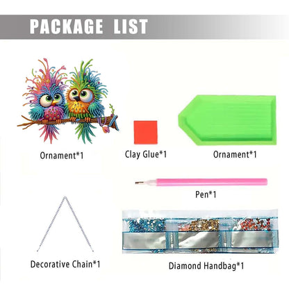 TSRUVYL Bird Diamond Art Painting Kit, Hanging Double Sided Diamond Art Suncatchers Window Pendants, Cute Diamond Painting Crafts Gift, DIY Special Shaped Gem Wall Ornament for Adults(Colorful-Bird)