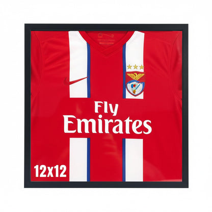 Hodeframe 12.6" x 12.6" T Shirt Frames for Wall Display,Black Wall Mounted Shadow Box Display Case for Jersey,Small Shirt Frame Display Case with Two Mats & Real Glass