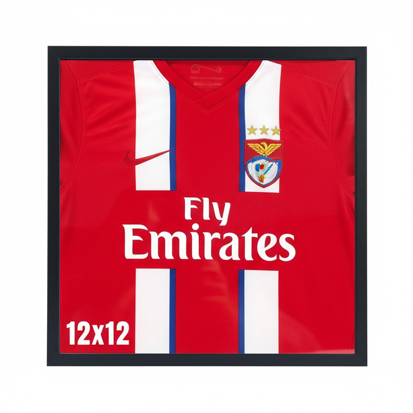 Hodeframe 12.6" x 12.6" T Shirt Frames for Wall Display,Black Wall Mounted Shadow Box Display Case for Jersey,Small Shirt Frame Display Case with Two Mats & Real Glass