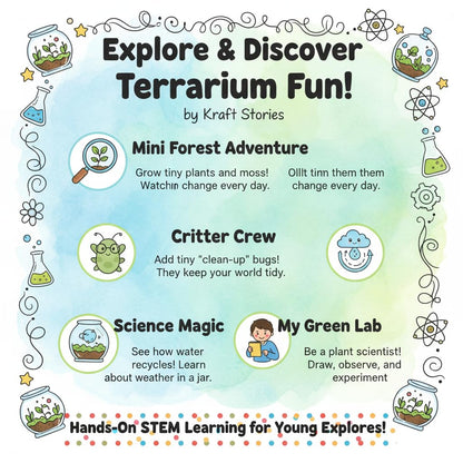 DIY Terrarium Kit with 13 Items Soil Pebbles Sphagnum Moss Activated Carbon Burlap Peat Moss Terrarium Tools Indoor Garden Make Your Own Terrarium