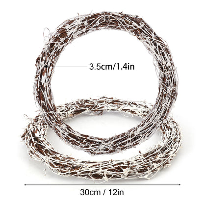 KUKLIPJIM 6 Pcs 12 inch Natural Grapevine Wreath Set, Hand-Woven Vine Branch Wreaths for DIY Crafts, Christmas Decorations, Home & Event Styling(White)