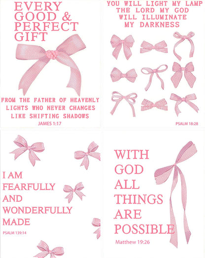 4Pcs Pink Bow Special Shape Diamond Art Kits for Adults Beginners,Full Round Drill Cute Coquette DIY 5D Diamond Painting Kits,Paint by Diamonds Dot Gem Art Crystal Easy,Home Wall Decor&Gift-12x16in