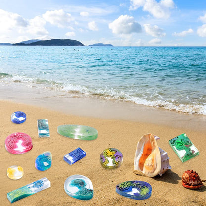 SENHAI 7 PCS Island Pendant Resin Molds, Ocean Style Epoxy Silicone Molds for DIY Craft Making Pendant Keychain Jewelry
