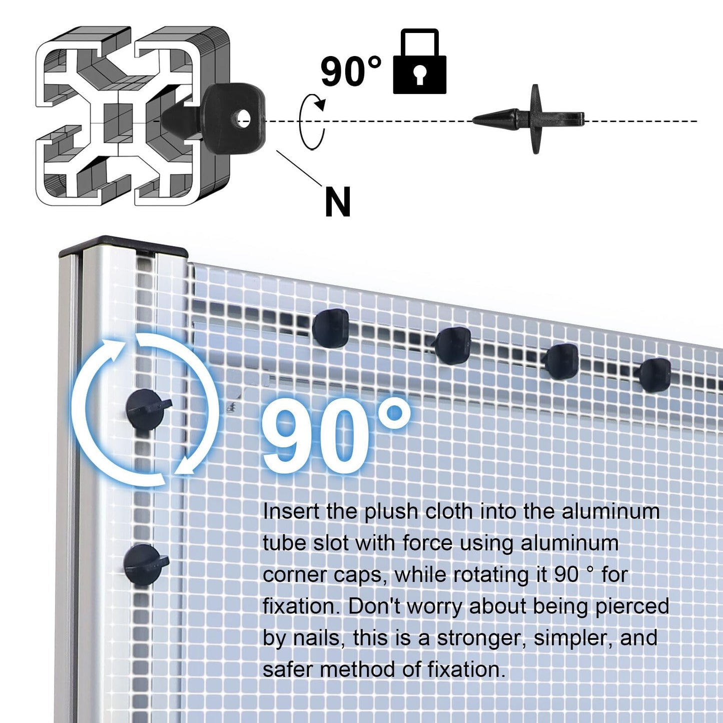 Rug Tufting Frame Kit, 55 Inches Aluminum Metal Tufting Frame for Rug Making, A Safer Tufting Cloth Stand for Tufting Beginners and Lovers
