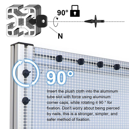 Rug Tufting Frame Kit, 55 Inches Aluminum Metal Tufting Frame for Rug Making, A Safer Tufting Cloth Stand for Tufting Beginners and Lovers