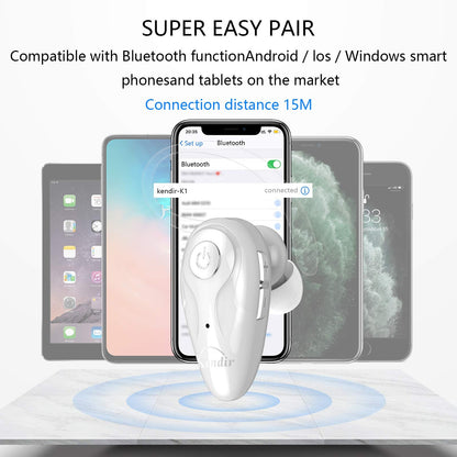 Bluetooth Headset, V5.0 Ultralight Wireless Headphone Cell Phone Earpiece with Mic Headsetcase,Volume Control, Handsfree Earbud,Compatible with Android/iPhone/Smartphones/Laptop