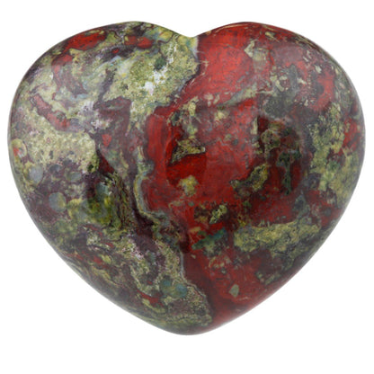 SUNYIK Natural Dragon Blood Jasper Carved Puff Heart Pocket Stone,Healing Palm Crystal Pack of 1(1.6")