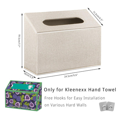 Hand Towels Box Cover Holder,PU Leather Hand Towel Case Compatible with Kleenex Disposable Paper Hand Towels