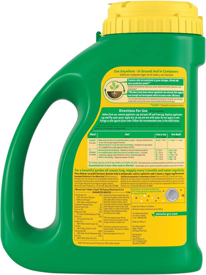 Miracle-Gro Shake 'N Feed All Purpose Plant Food - Feeds Indoor & Outdoor Plants for 3 Months | 4.5 lbs (Pack of 6)