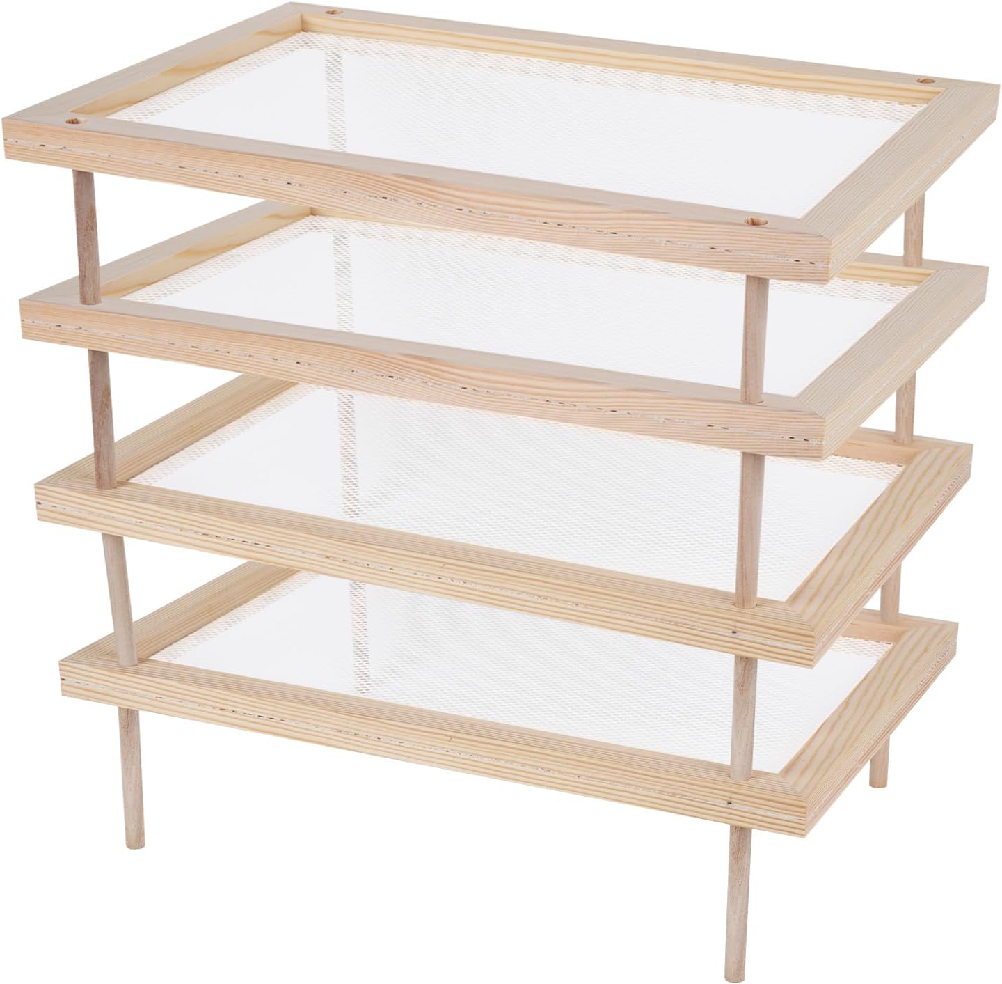 YiePhiot 2 more(4 packs) Herb Drying Rack, Wooden Herb Drying Rack, Herb Drying Storage with layer herb drying rack