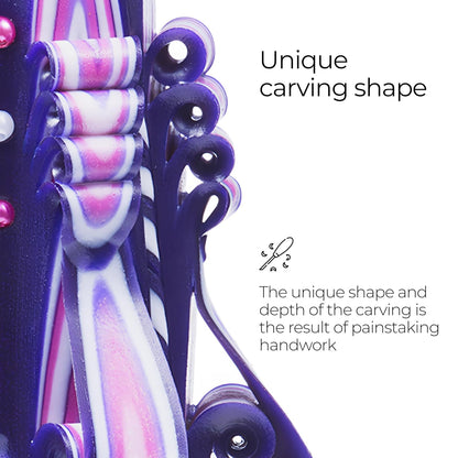 Carved Candles - Handmade Decorative Large Spiral Candle for Home Decor, Purple