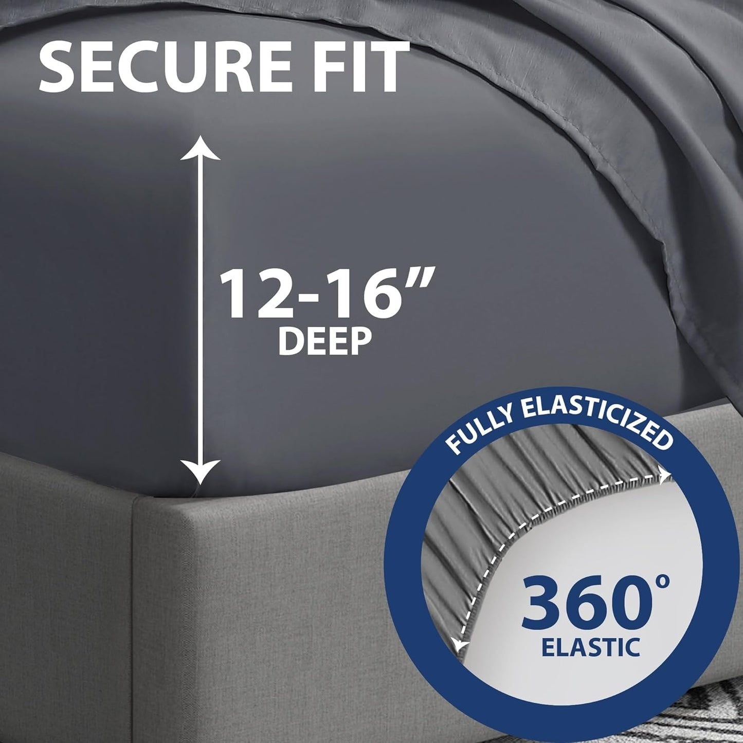 Home Collection Micro Caress Luxurious Sheet Set - 90GSM 4-Piece Full Size - Gray Color