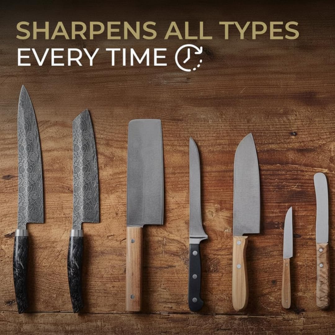 4 Angles High Carbon Stainless Steel Rolling Knife Sharpener with 400, 1000 & 3000 Replacement Discs - Blunt Knife Sharpening Kit with 12°, 15°, 20°, and 25° Sharpening for Kitchen & Chef's Knives