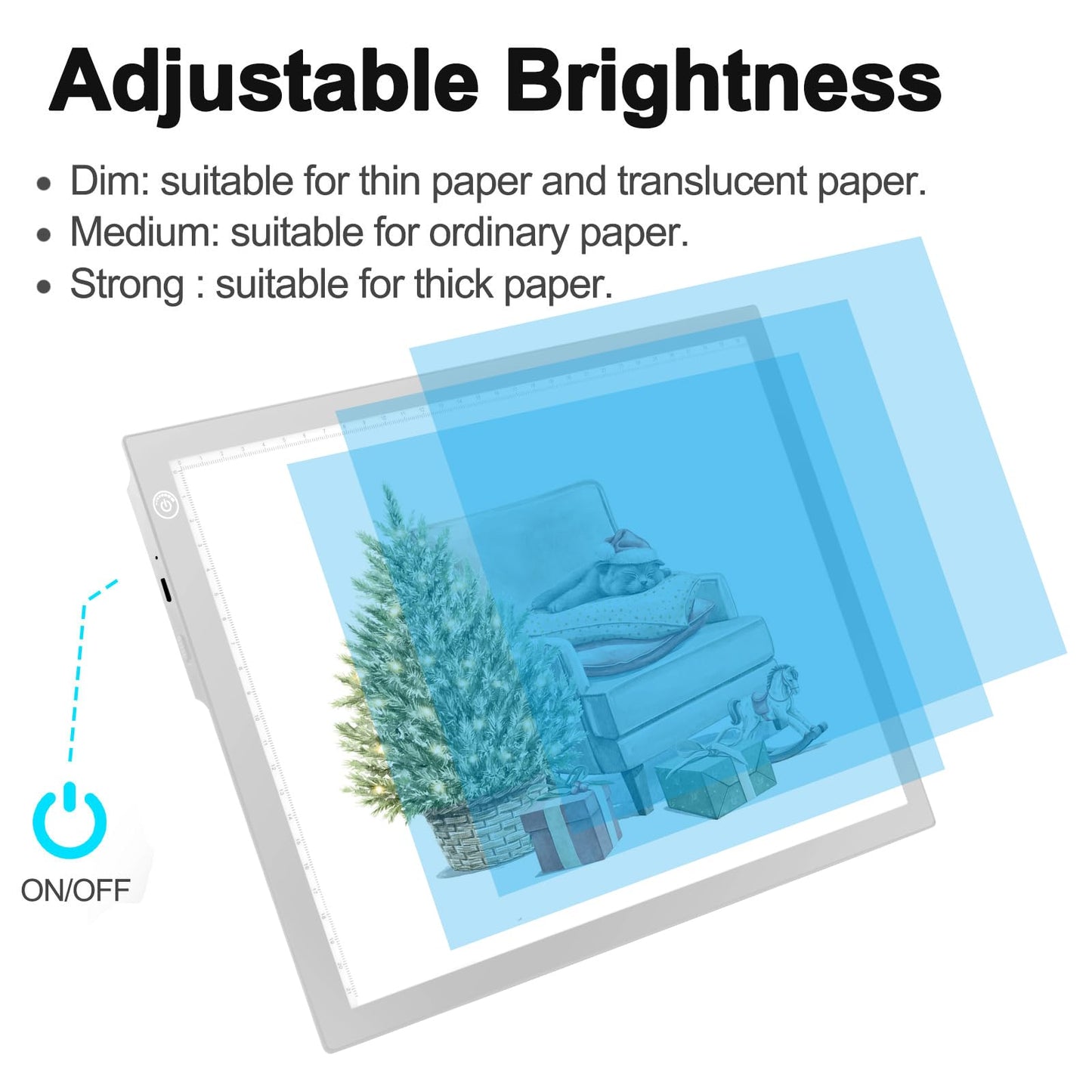 LitEnergy Rechargeable Light Board Battery Powered Light Box, Ultra-Thin Adjustable Artcraft LED Tracing Table Light Pad for Drawing, Diamond Art Painting, Sketching, Animation, Stenciling (Silver)