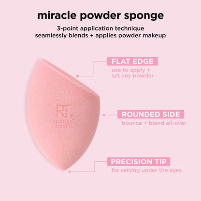 Real Techniques Miracle Airblend Sponge, Matte Makeup Blending Sponge, For Liquid, Cream, & Powder Products, Offers Medium To Full Coverage, Foundation Sponge, Latex-Free Foam, 1 Count