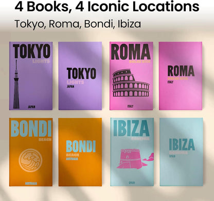 Set 4 of Decorative Storage Books, Aesthetic Hollow for Preppy Room Decor, Bookshelf Decor, and Coffee-Table Books